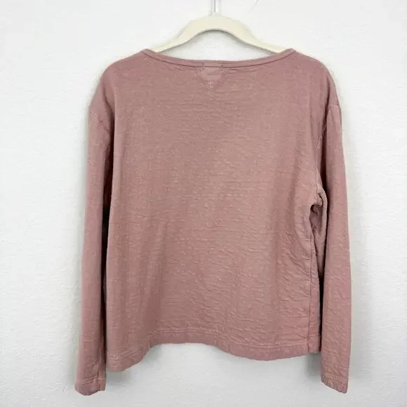 Alex Mill Womens Pocket Pullover Top Size XL Cotton Comfy Casual Boxy Fit Pink - Picture 3 of 5
